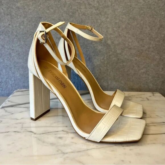 Dream Pairs Shoes - Dream Pairs Women’s Heels Open Toe Chunky Heel White size 8.5